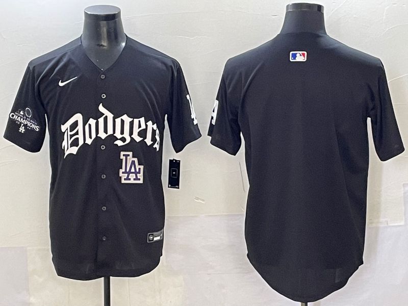 Men 2025 Los Angeles Dodgers Blank Black Seventh generation Joint Name Nike MLB Jersey style 12->los angeles dodgers->MLB Jersey
